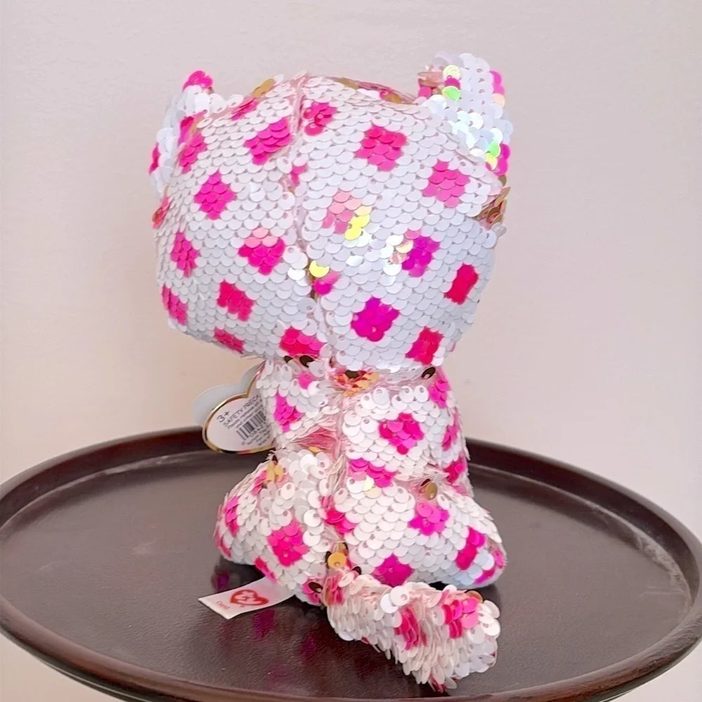 Brand New Ty FIippables Sequins Cupid the Valentine Cat Plush & Pink Boba Diary